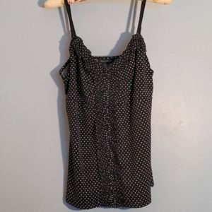 WHBM XL polkadot ruffle front cami